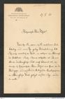 Nachlass Franz Steindachner, Brief von Lukas Waagen an Franz Steindachner (27.10.1905), Inv.Nr. 567.01, Seite 1